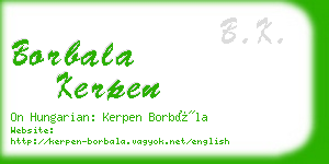 borbala kerpen business card